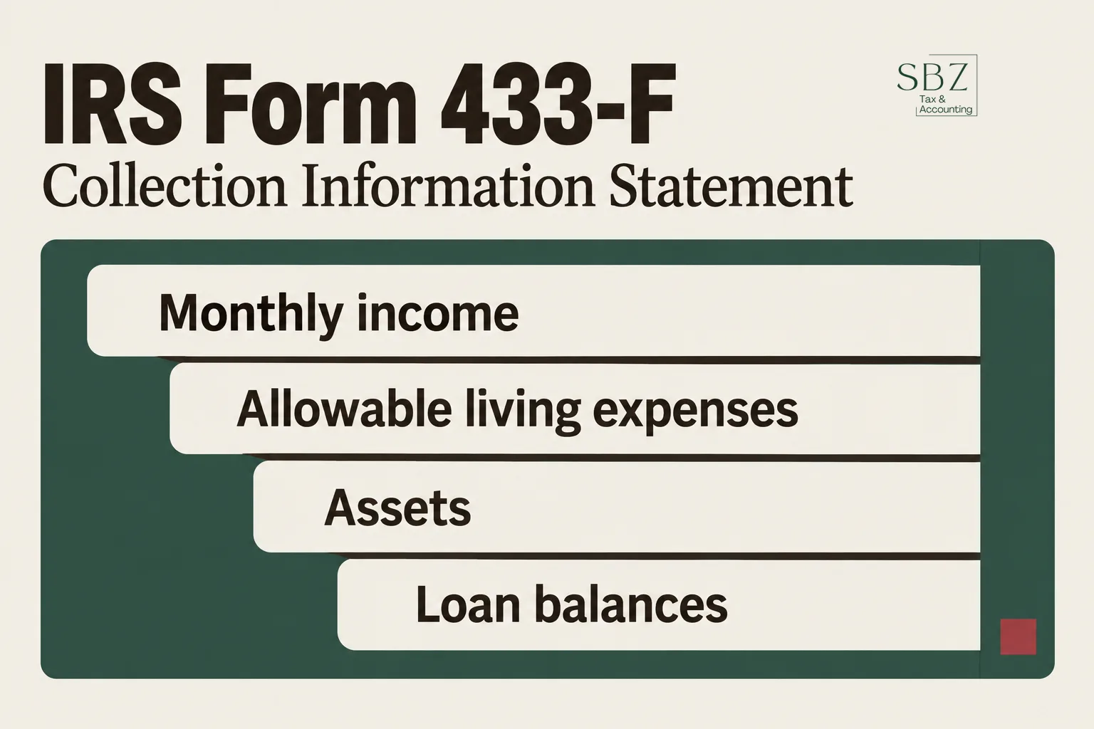 IRS Form 433-F: What the Collection Information Statement Asks and How to Fill It Out — cover